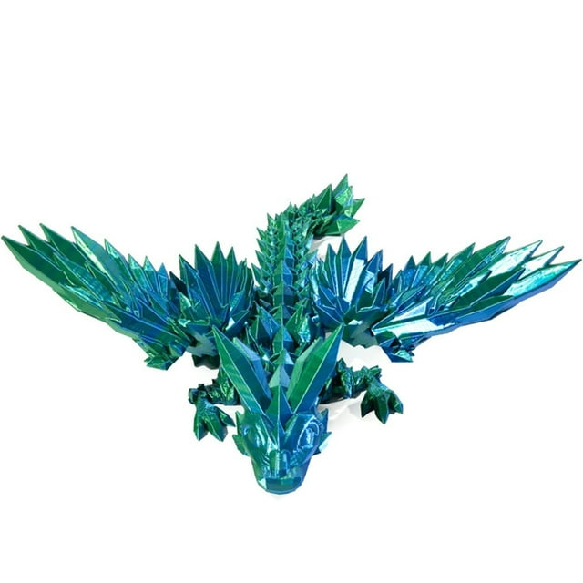 3D Printed Dragon in Egg, Full Articulated Dragon Crystal Dragon with ...