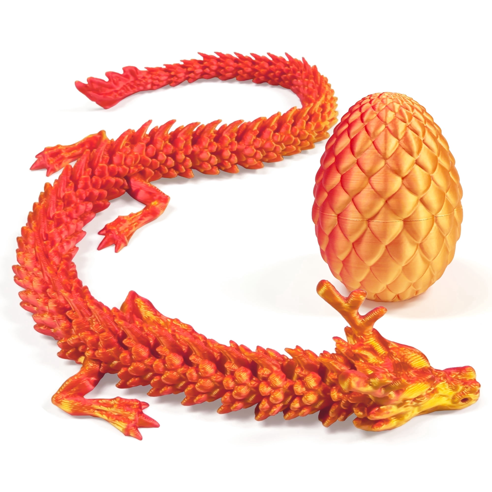 3D Printed Dragon Egg, Golden 3D Printer Articulated Dragon Toy
