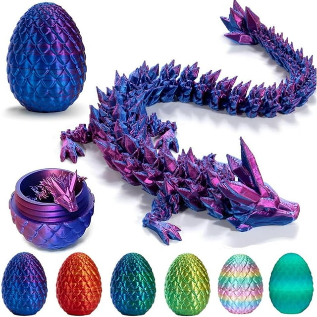 3D Printed Dragon Egg, Mystery Crystal Dragon Egg Fidget Toys Surprise ...