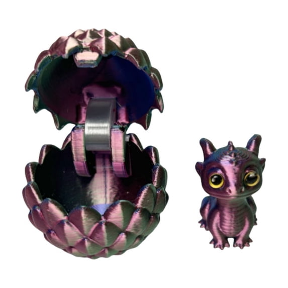 3D Printed Dragon Egg, Openable Novelty Decoration for Indoor Display Collection and Desk Ornament Use Black