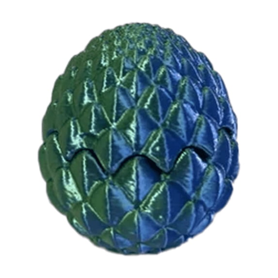 3D Printed Dragon Egg, Openable Novelty Decoration for Indoor Display Collection and Desk Ornament Use Blue
