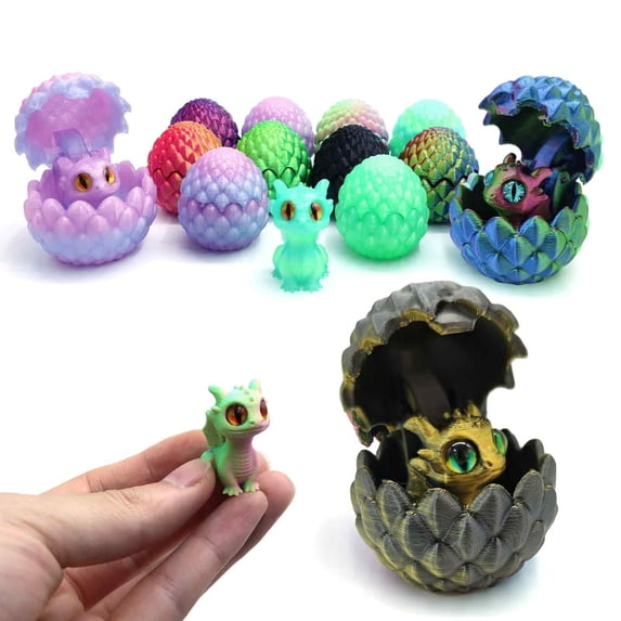 3D Printed Dragon Egg Ornament Vibrant Color Small Size Stress Relief ...