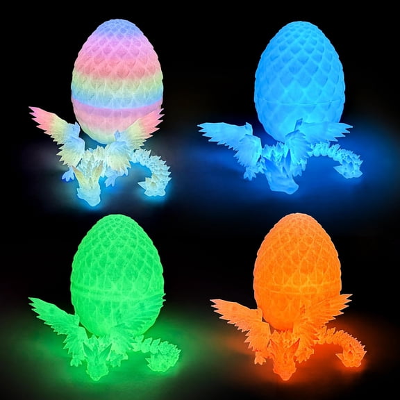 3D Printed Dragon Egg - Small with Wings Inside, Surprise for Gift, Desk Executive Pet, Figurine Decor