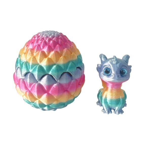 3D Printed Dragon Egg Toy – Jointed Movable Decorative Craft, Fantasy Dragon Model for Kids & Collectors, Unique Desktop Ornament & Gift,Multicolor