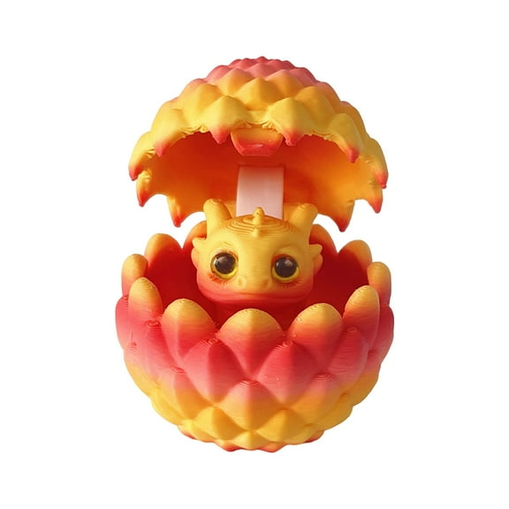 3D Printed Dragon Egg Toy – Jointed Movable Decorative Craft, Fantasy Dragon Model for Kids & Collectors, Unique Desktop Ornament & Gift,Red