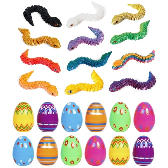 3D Printed Dragon Egg with Articulated Dragon Inside, 4.93in Dragon  Crystal Dragon Fidget , Easter Basket Stuffers