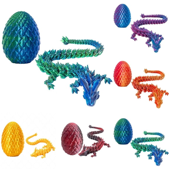 3D Printed Dragon Eggs, Mystery Crystal Dragon Egg for Easter Basket Stuffers, Unique Easter Toys & Decor, Fantasy Tabletop Decor for Kids & Collectors (5 Pack)