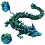 3D Printed Dragon Eggs with Dragon Inside, Articulated Crystal Dragon in Egg, Executive Dragon Fidget Desk Toys for Gifts, Home Office Decor Purple