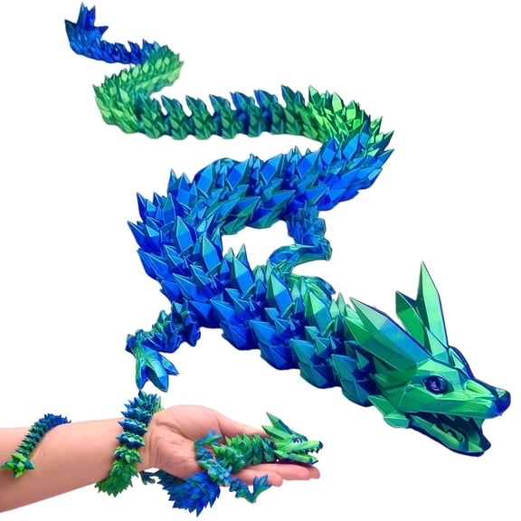 3D Printed Dragon Figurine, Large Crystal Dragon Desk Decor, Adult Easter