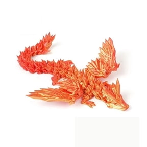 3D Printed Dragon Figurine, Movable Joints Desk Decor, 22cm Articulated