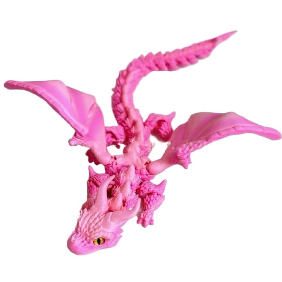 3D Printed Dragon Figurine Winged Design Multi-Jointed Movable Carriage Model Home Desktop Decoration