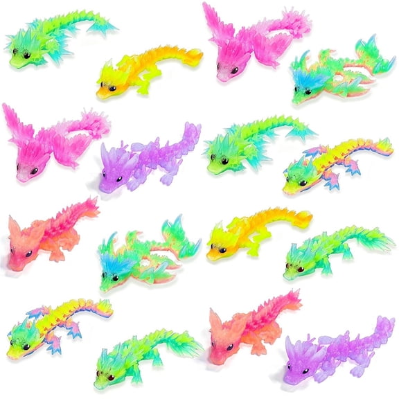 3D Printed Dragon Figurines, Crystal with Transparent Color Gradient, Rich Colored Fantasy Desk Decor, Home Office Display, Collectibles, Friends