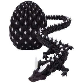 3D Printed Dragon Glow in The Dark with Matching Egg & Ultraviolet Radiator Light, UV Reactive 3D Printed Dragon Egg Set Toy for Perfect Birthday Christmas Holiday Gifts, Easter Basket Stuffers
