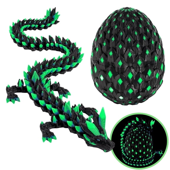 3D Printed Dragon Glow in The Dark Egg desktop decoration