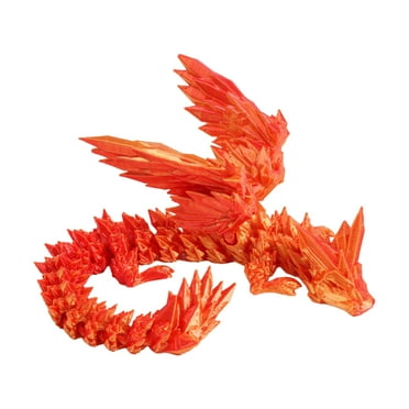 3D Printed Dragon, Mechanical Dragon, Articulated Dragon with Moveable Wings, Flying Dragon Figure, Dragon Fidget Model for Birthday Gift Home Office Decor 30x30x10cm