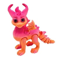 3D Printed Dragon with Realistic Eyes & Movable Joints – Flying Dragon Desktop Ornament, Fantasy Model Craft for Kids & Collectors, Detailed Toy Decor,A