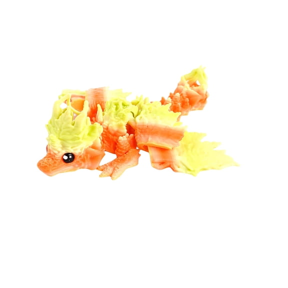 3D Printed Dragon Toy - Articulated Autumn Dragon (Rainbow No.3) With Flexible Joints, Vibrant Color Scheme - For , Desk Decor, Collectible Enthusiasts, Party Favors