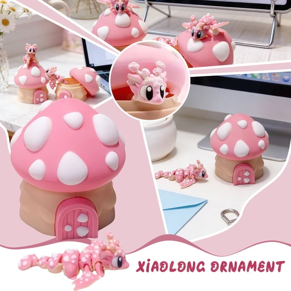 3D Printed Dragon Toy Set with Dragon Figure Hatching Display Stand Room Desk Decoration Collectible Gift, 3.3in, 1Pcs