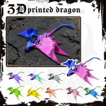 3D Printed Dragon with Wings Flexible Movable Articulated Crystal Flying Dragon Model Home Decoration Desktop Display Creature Collectible Gift for Adults Dragon Lovers Decor A
