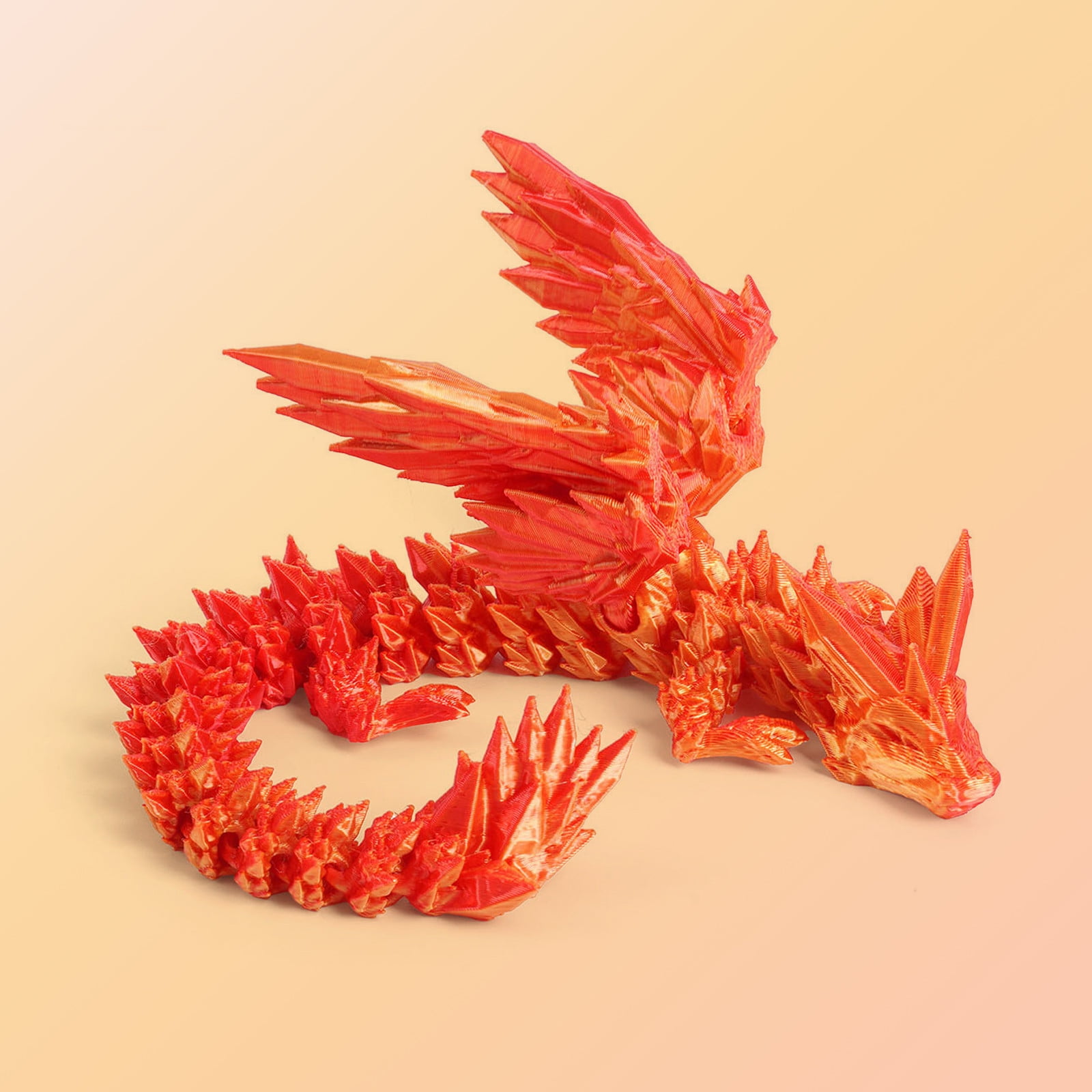 3D Printed Crystal Dragon, 3D Printed Flexible Articulated Dragon, Fidget Toys For Autism/ADHD