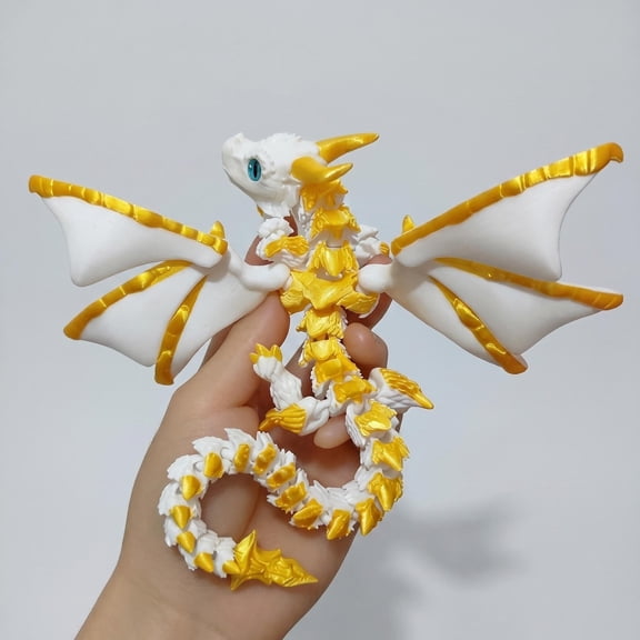 3D Printed Dragon With Horns Desktop Decoration