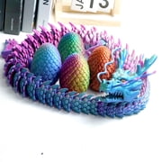 3D Printed Dragon and dragon egg ,Articulated Loong Models,Flexible Joint Animal lacertid Figurines, 3D Printing Stuff Cheap,Stress Relief, Fidget restlessness, ADHD Toys, Surprise Fantasy Gifts