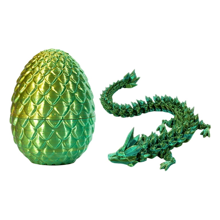 3D Printed Dragon in Egg,Full Articulated Dragon Crystal