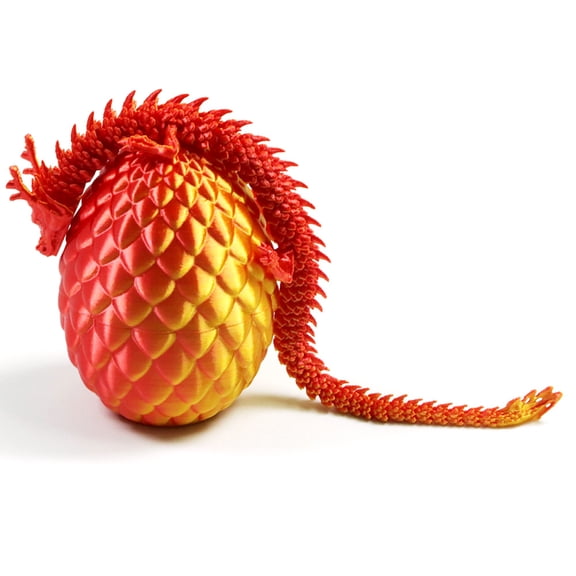 3D Printed Dragon in Egg,Full Articulated Dragon Crystal Dragon with Dragon Egg,Flexible Joints Home Decor Executive Desk Toys