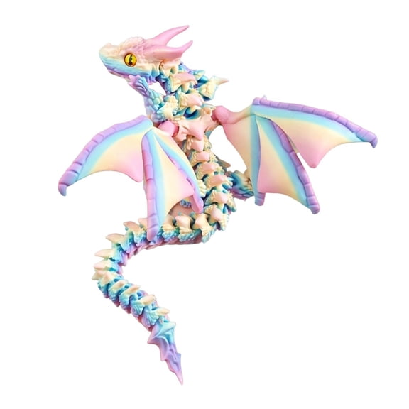 3D Printed Dragon with Wings, Desktop Decor, Fantasy Figurine Gift