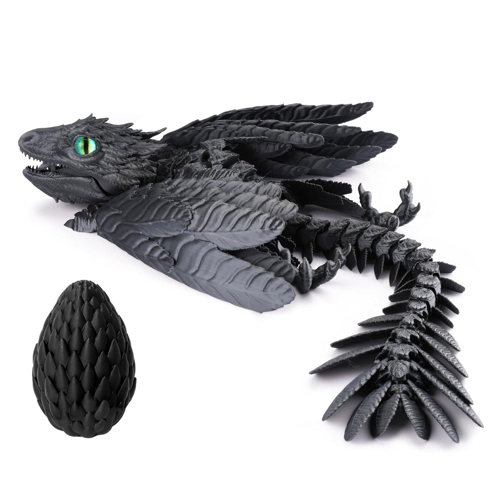 3D Printed Dragon with Wings,Feathered Wyvern Dragon 3D Printed Dragon with Wings,Full