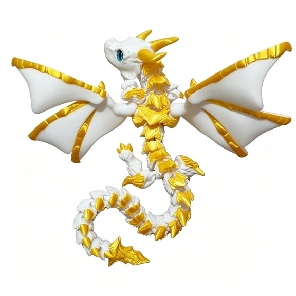 3D Printed Dragon with Wings, Flexible Dragon Large 3D Printed Animals Figurine for Home Office Desk Decor