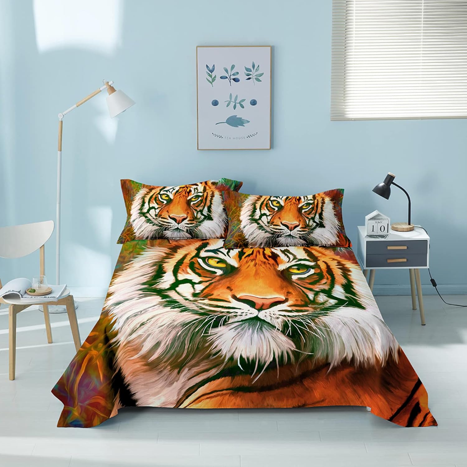3D Printed Duvet Cover Set Animal Tiger Pattern Bedding Set with