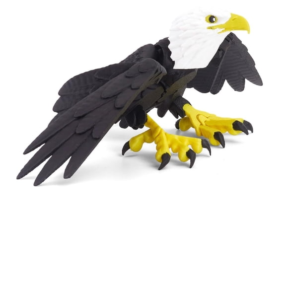 3D Printed Eagle Figurine 16-Inch Flexible Wings Bird Model Decor, Realistic 3D printed eagle with flexible wings, 16-inch flying bird decor for home and office