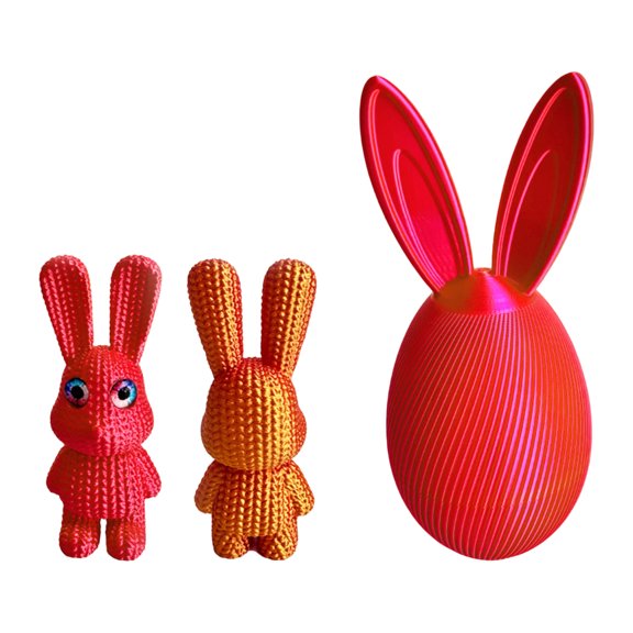 3D Printed Easter Bunny Egg with Surprise Bunny Inside - Metallic Finish Precision-Crafted Easter Bunny Sculpture for Desktop Decor - Creative Easter Bunny Gift for Modern Home