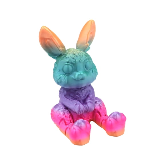 3D Printed Easter Bunny Figurine with Egg Festive Holiday Home Decor