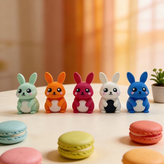 3D Printed Easter Bunny - Hinged Bunny Model for Desktop Figurine, Desk Toy and Easter Gift, Creative PLA Statue for Office Decoration and Home Holiday Display