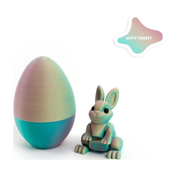 3D Printed Easter Eggs with Bunny Decor,Easter Bunny Decoration, 2.36in Bunny Egg,Easter Basket Stuffers,Easter Gifts Home Desk Decor,Easter Surprise Rabbit Eggs(B)
