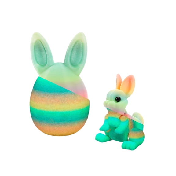 3D Printed Easter Eggs with Bunny Inside,4.8x8.3 in Bunny Egg,Easter Basket Stuffers,Easter Gifts Home Executive Desk Decor,Easter Surprise Rabbit Eggs