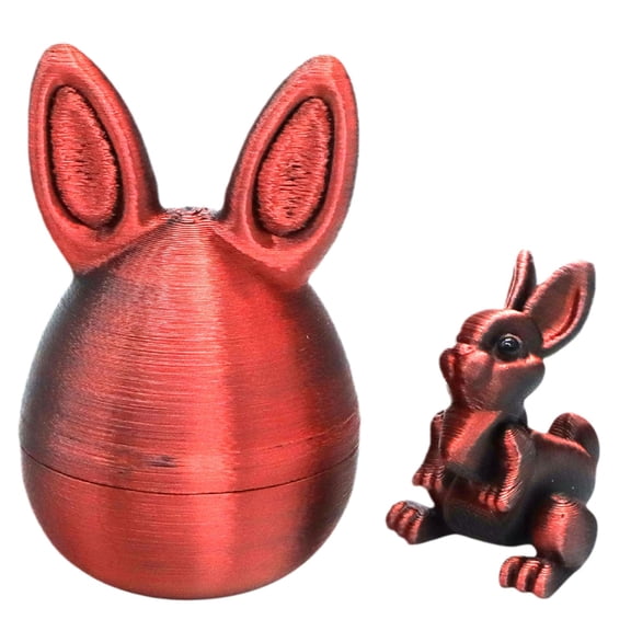 3D Printed Easter Eggs with Bunny Inside, Binkne Easter Egg 3D Printed Decor Set - Creative Ornament Featuring A Movable Bunny Toy