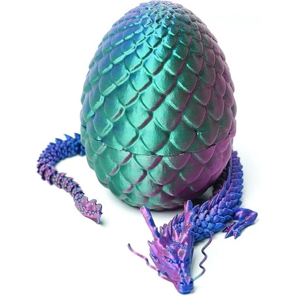 3D Printed Egg Dragon Model,Dragon Inside Egg,Flexible Animals Toy Statue,Movable Joints,Home Office Decor,Interesting Toys for Autism/ADHD,Festival Gifts toco,Fidget Toys (RGB)