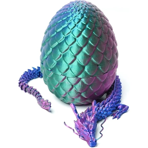 3D Printed Egg Dragon Model,Dragon Inside Egg,Flexible Animals Toy Statue,Movable Joints,Home Office Decor,Interesting Toys for Autism/ADHD,Festival Gifts toco,Fidget Toys (RGB)