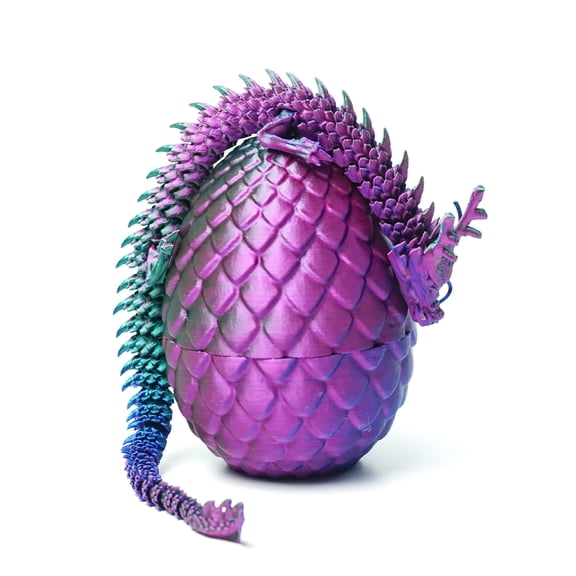 3D Printed Egg Dragon Model,Dragon Inside Egg,Flexible Animals Toy Statue,Movable Joints,Home Office Decor,Interesting Toys for Autism/ADHD,Festival Gifts toco,Fidget Toys (RGB)