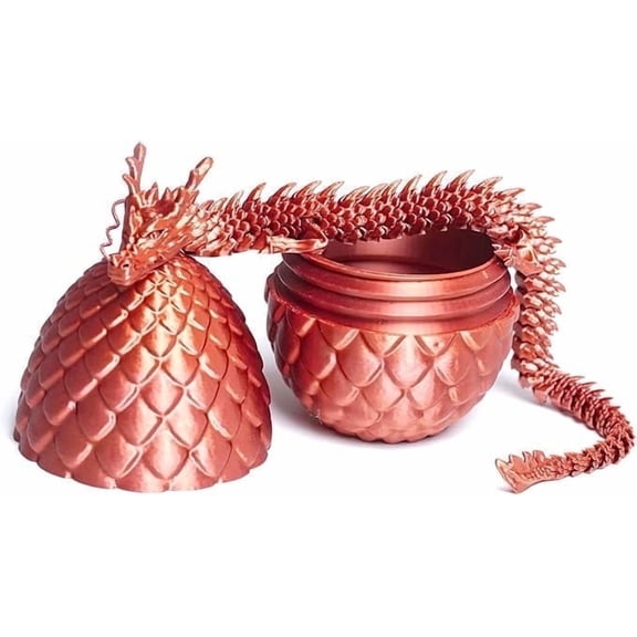 3D Printed Egg Dragon Model,Dragon Inside Egg,Flexible Animals Toy Statue,Movable Joints,Home Office Decor,Interesting Toys for Autism/ADHD,Festival Gifts toco,Fidget Toys (Copper)