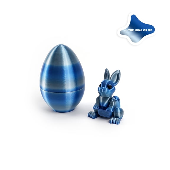 3D Printed Egg Ornaments, Rabbit Egg Craft Set "Ice Song", Children's DIY Party Decorations, Lightweight Holiday Hanging Ornament, 1 Set