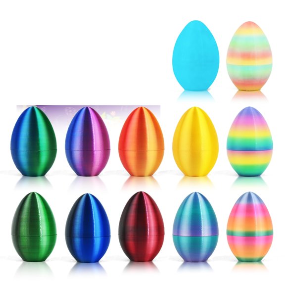 3D Printed Eggs Empty Fillable Eggshells for Easter Egg Hunt Party Favors