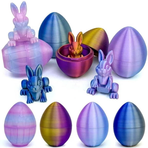 3D Printed Eggs with Rabbit Inside,Funny Gifts Easter Basket Essentials,Surprise Gifts to Enhance the Festive Atmosphere, Unique Collectible Desktop Ornaments