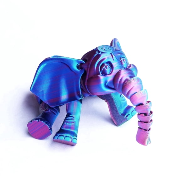 3D Printed Elephant Model,Articulated Models,Flexible Joint Animal Figurines, 3D Printing Stuff Cheap,Stress Relief, Fidget restlessness, ADHD Toys, Surprise Fantasy Gifts (Color)