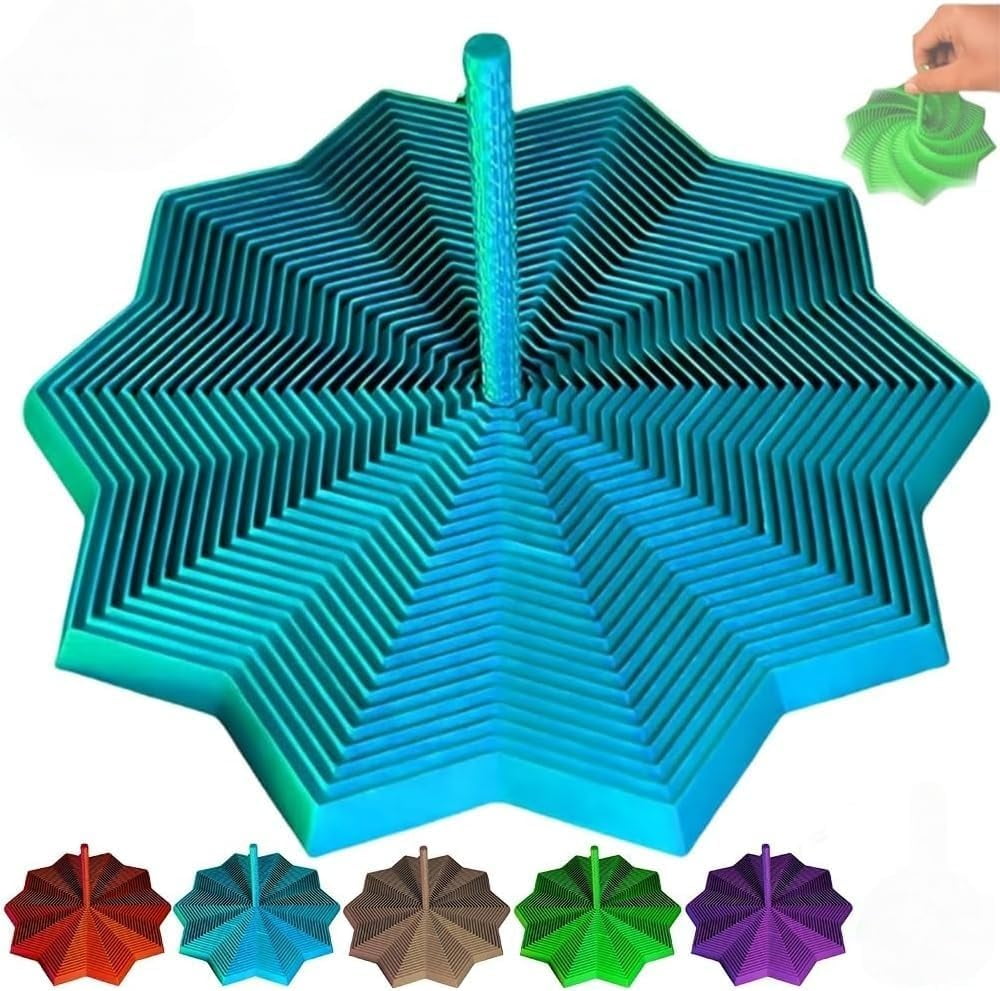 3D Printed Expandable Star Fidget Spinner with Handle – Hypnotic ...