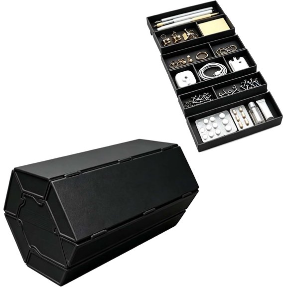 3D Printed Expandable Storage Box, Modular Desktop Organizer with Rolling Shutter Lid for Adult Home Office Workspace(xxw)