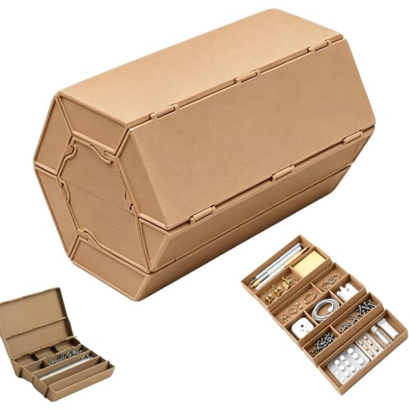 3D Printed Expandable Storage Box, Modular Desktop Organizer with Rolling Shutter Lid for Adult Home Office Workspace(xxw)